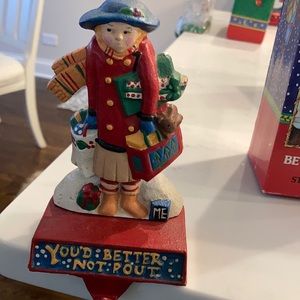 Christmas cast iron stocking hanger